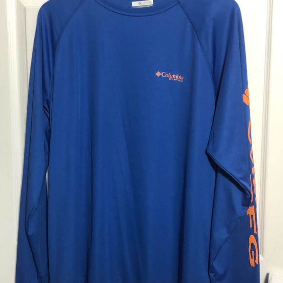 Columbia PFG Omni-Shade Dri Fit Long Sleeve Shirt Blue Men's Size Medium - Picture 3 of 11